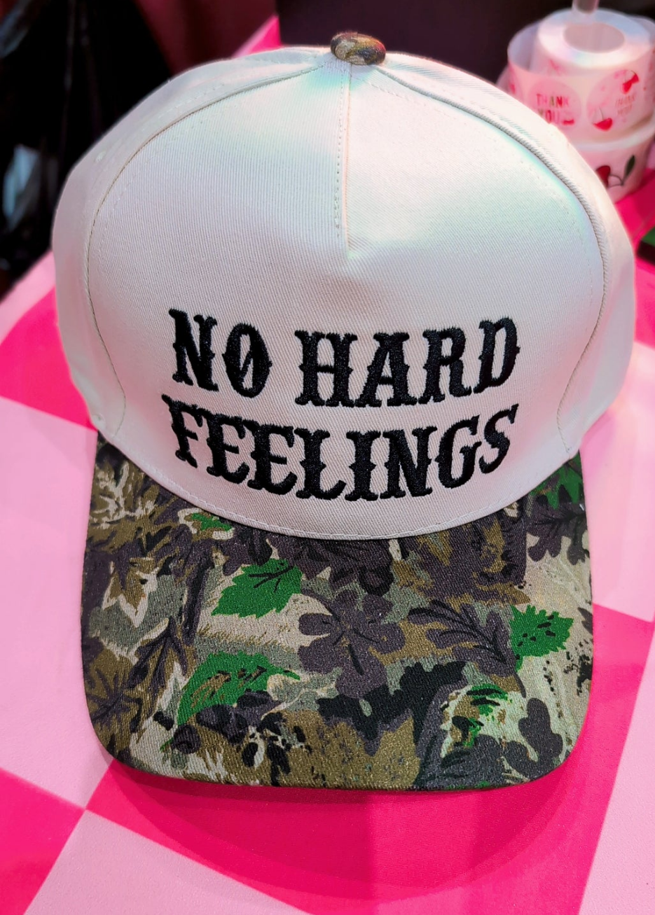 No hard feelings- Short camo trucker hat
