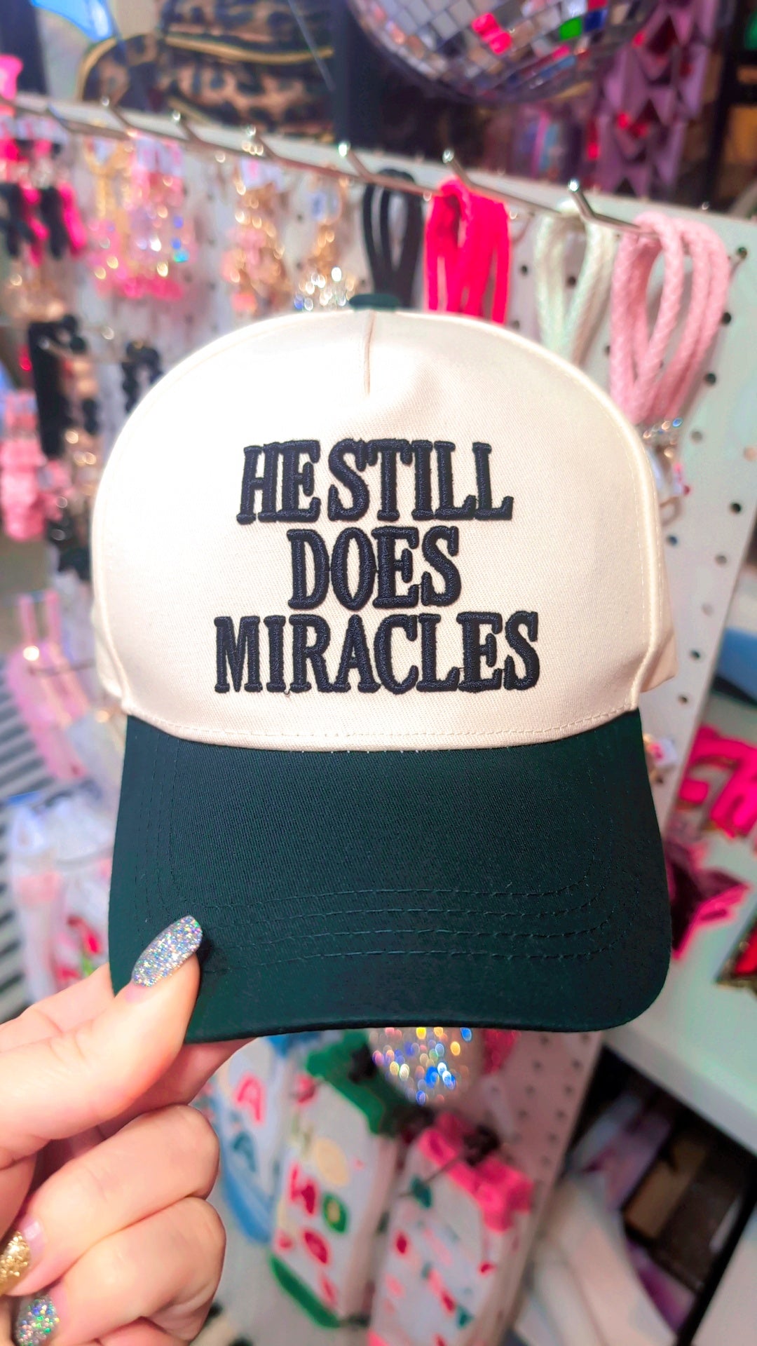 He still does miracles trucker hat- Dark green
