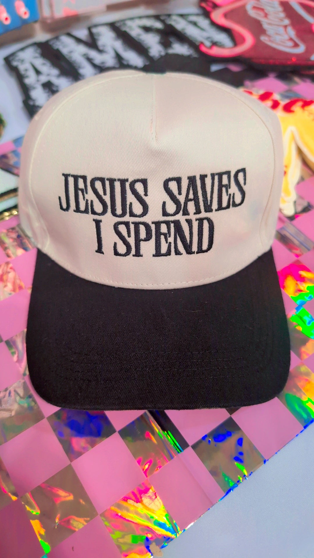 Jesus Saves Canvas Trucker Hat