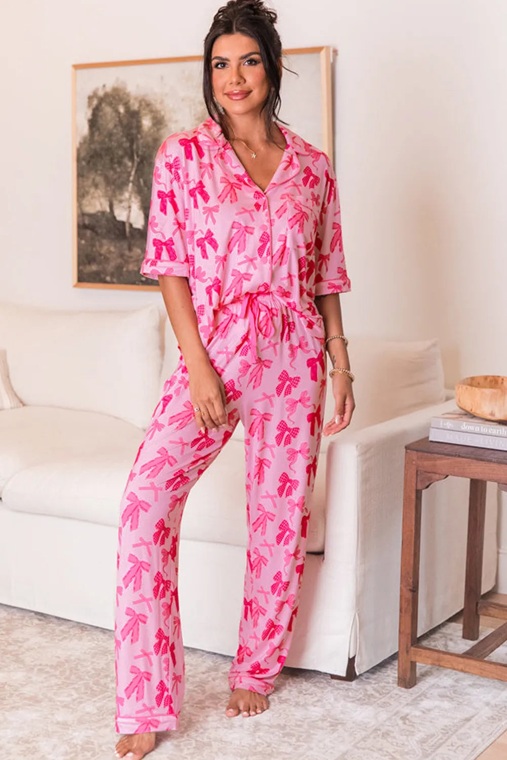 Pretty in Pink Bow Pajama Set
