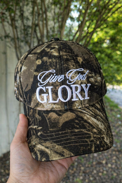 Give God glory- camo trucker hat