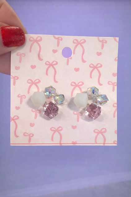 Crystal Cube Earrings