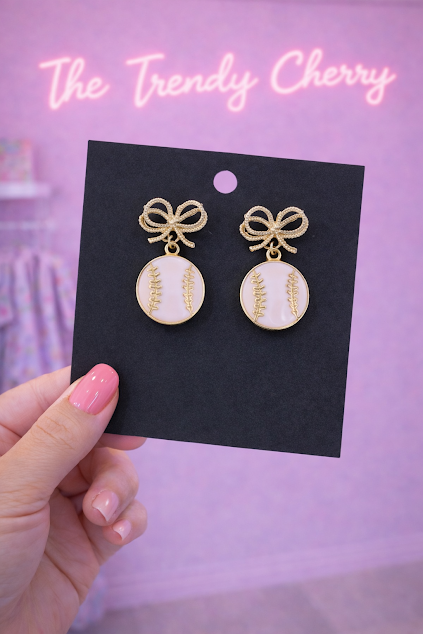 Baseball/Softball Bow Earrings