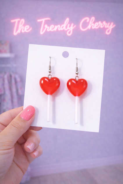Candy Heart Sucker Earrings