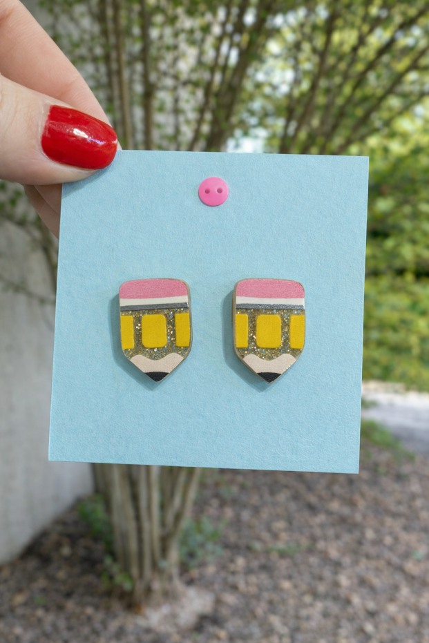 Cute Pencil Stud Earrings