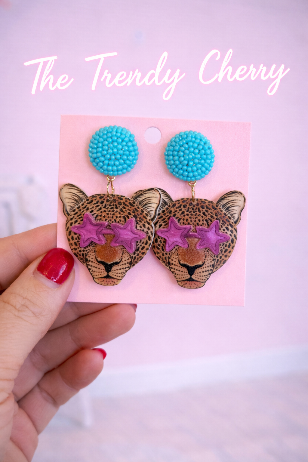Cheetah star trendy earrings