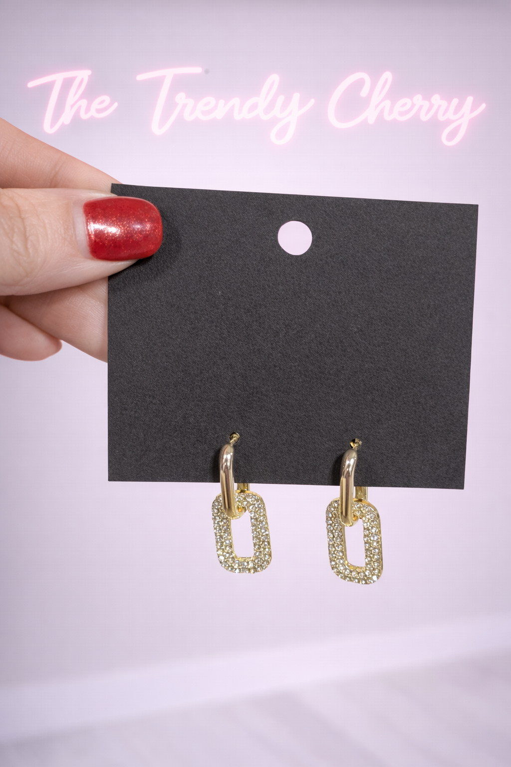 Trending Double hoop gold rhinestone earrings