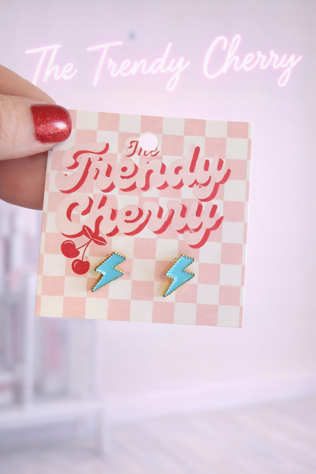 Turquoise lighting bolt earrings