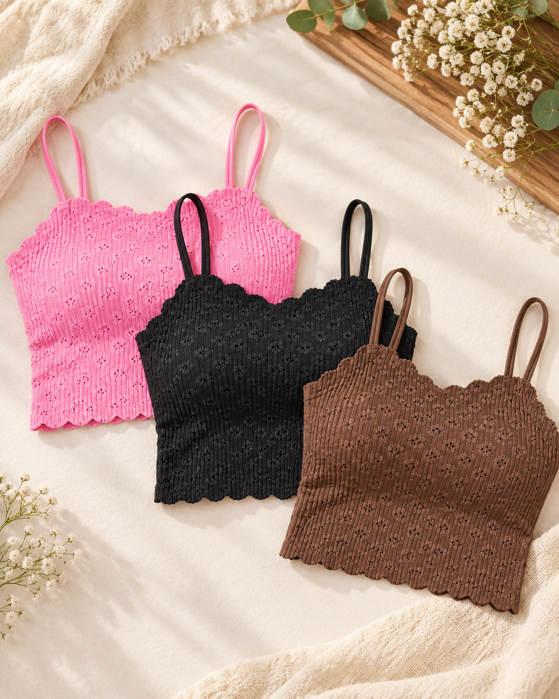 Zenana Seamless Lace Bralette with bra pads