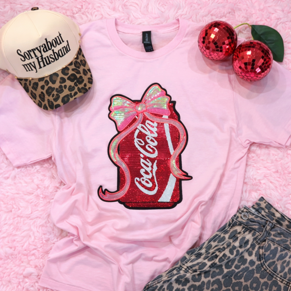 Pink Coke-Cola Chenille Patch T-shirt
