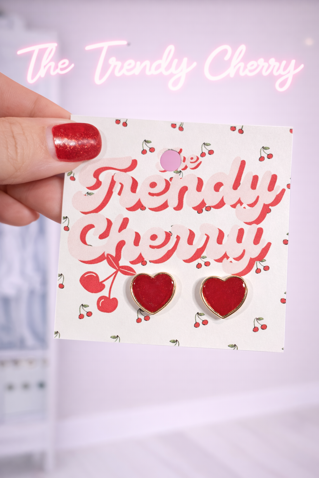 Valentine heart stud earrings