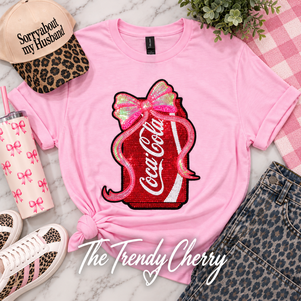 Pink Coke-Cola Chenille Patch T-shirt