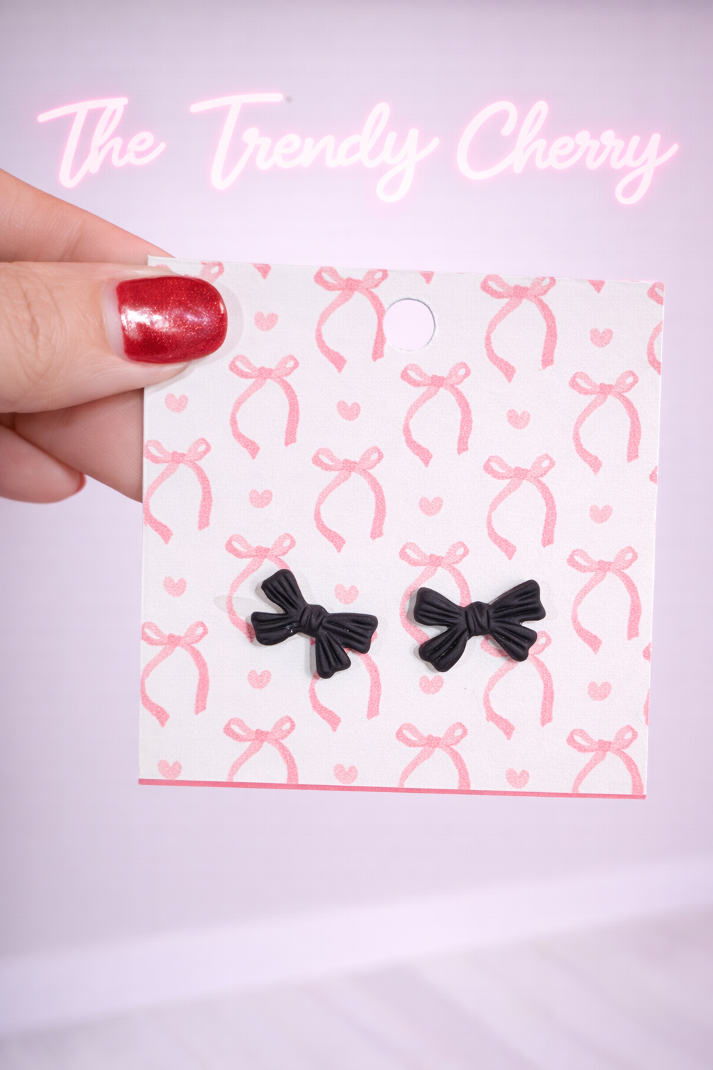 Black bow earrings