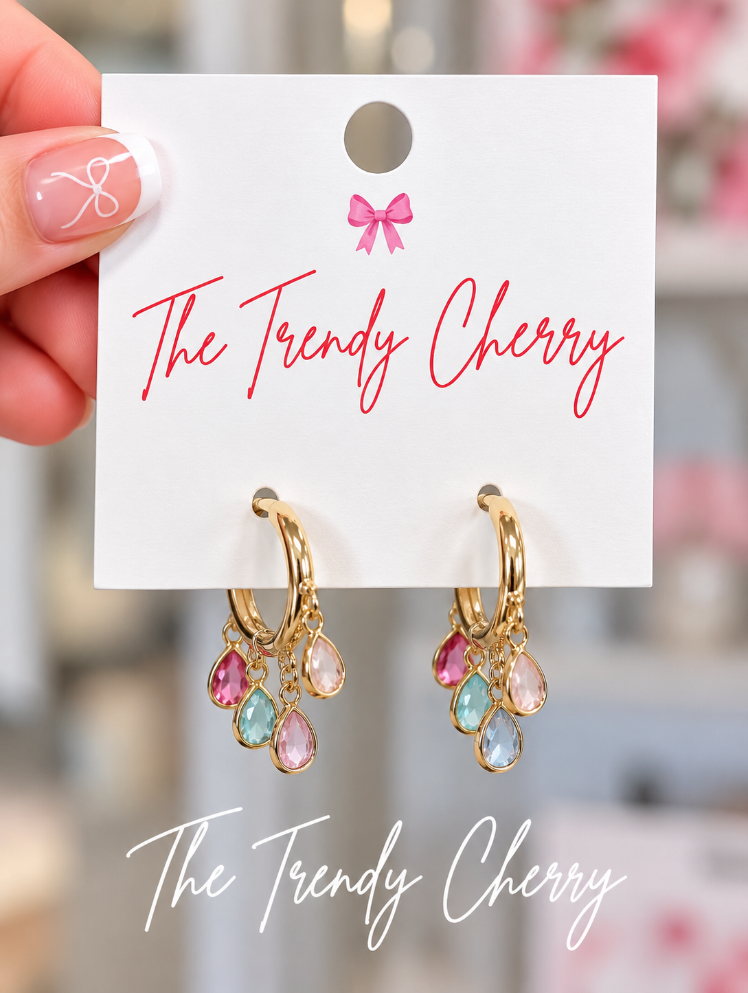 Gold Rainbow Dropping Earrings
