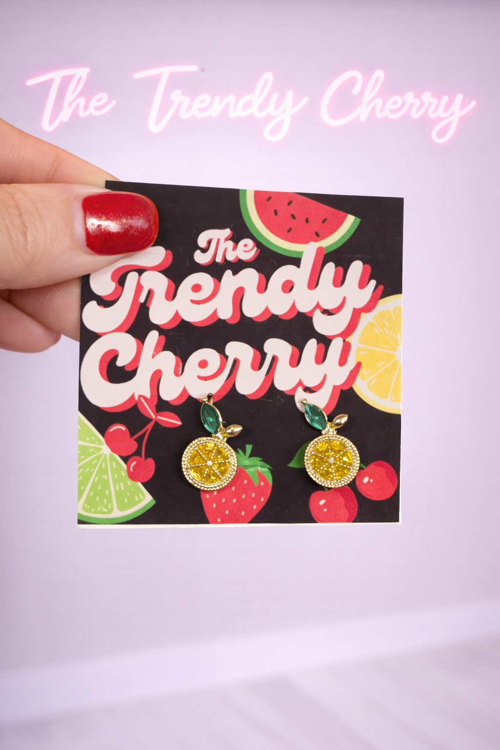 Beautiful lemon stud earrings