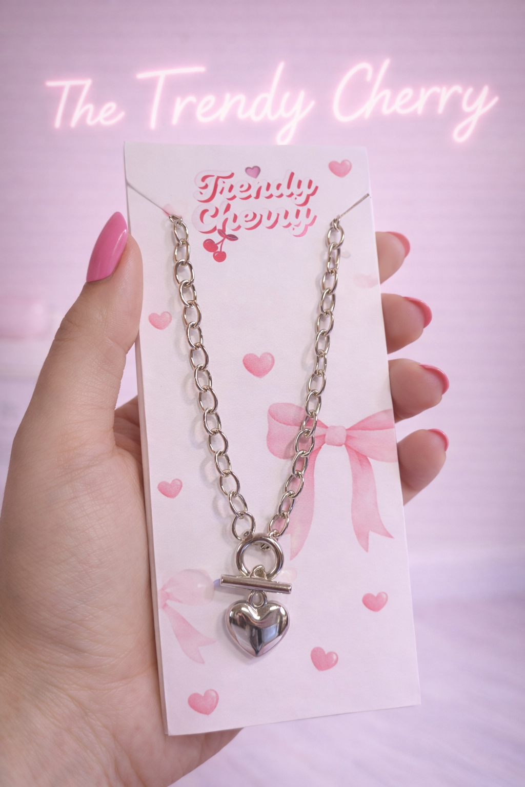 Silver heart Tiffany style necklace