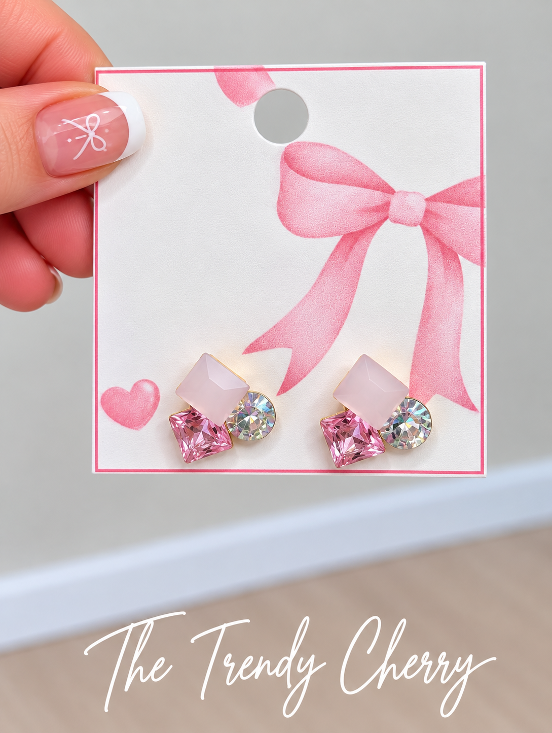 Pink Cube Earrings