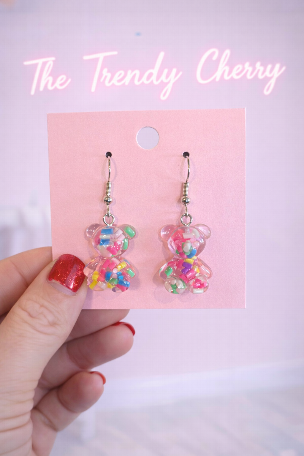 Teddy bear sprinkles earrings