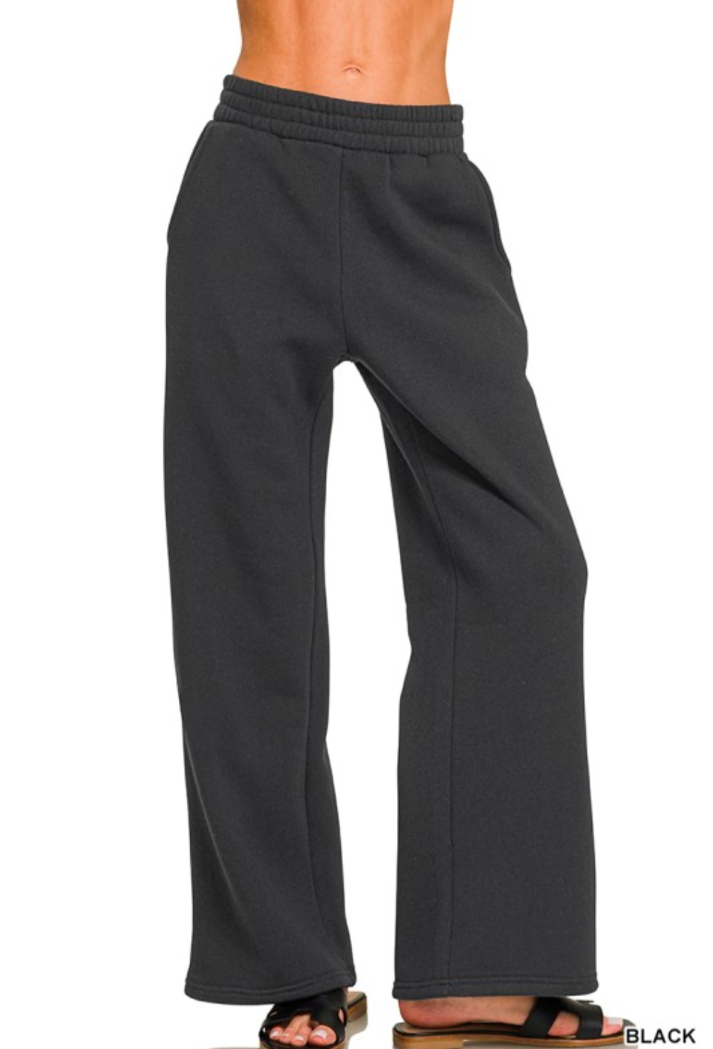 Black Fleece Pants with pockets