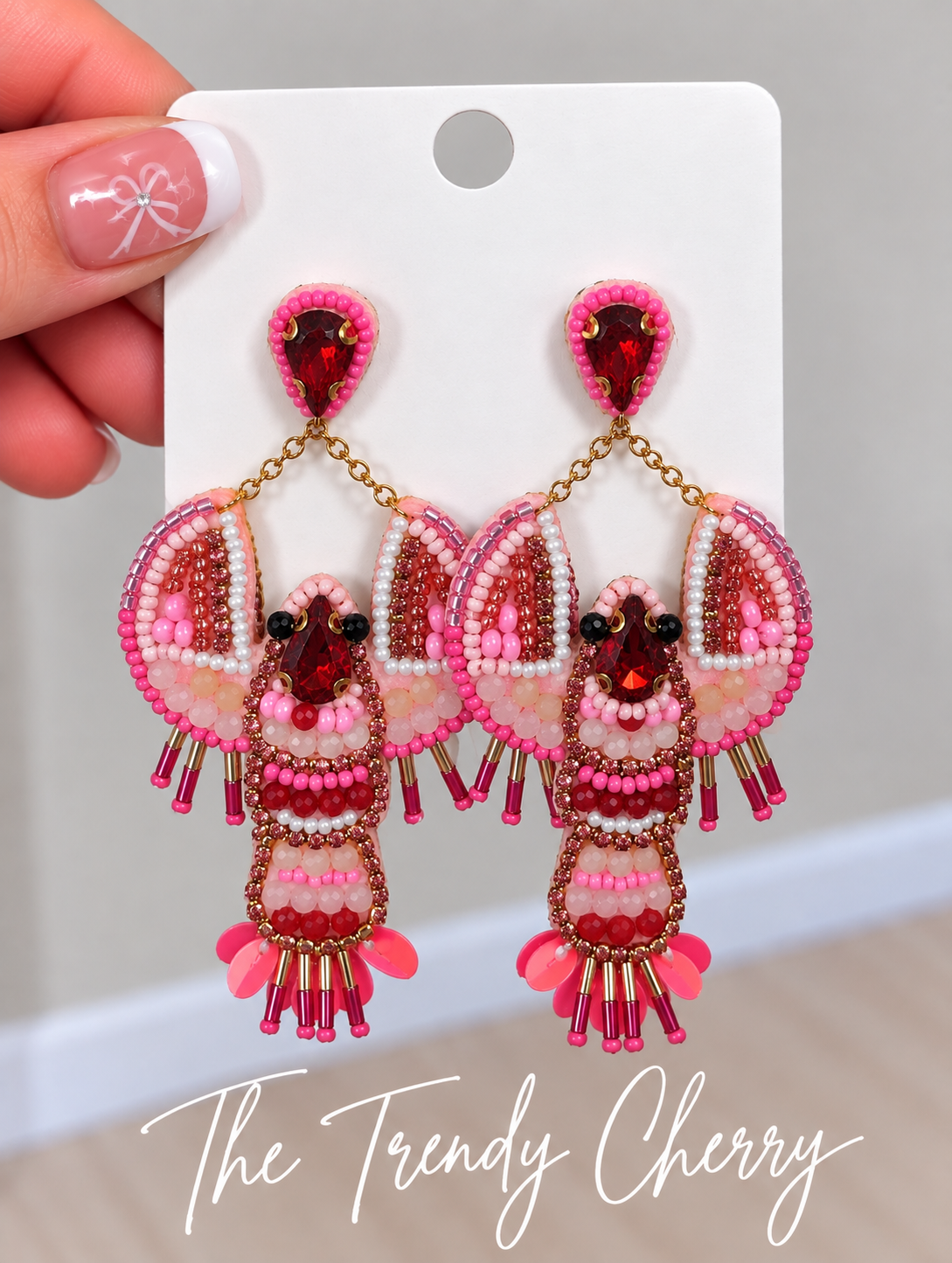 Beaded Crawfish Earrings