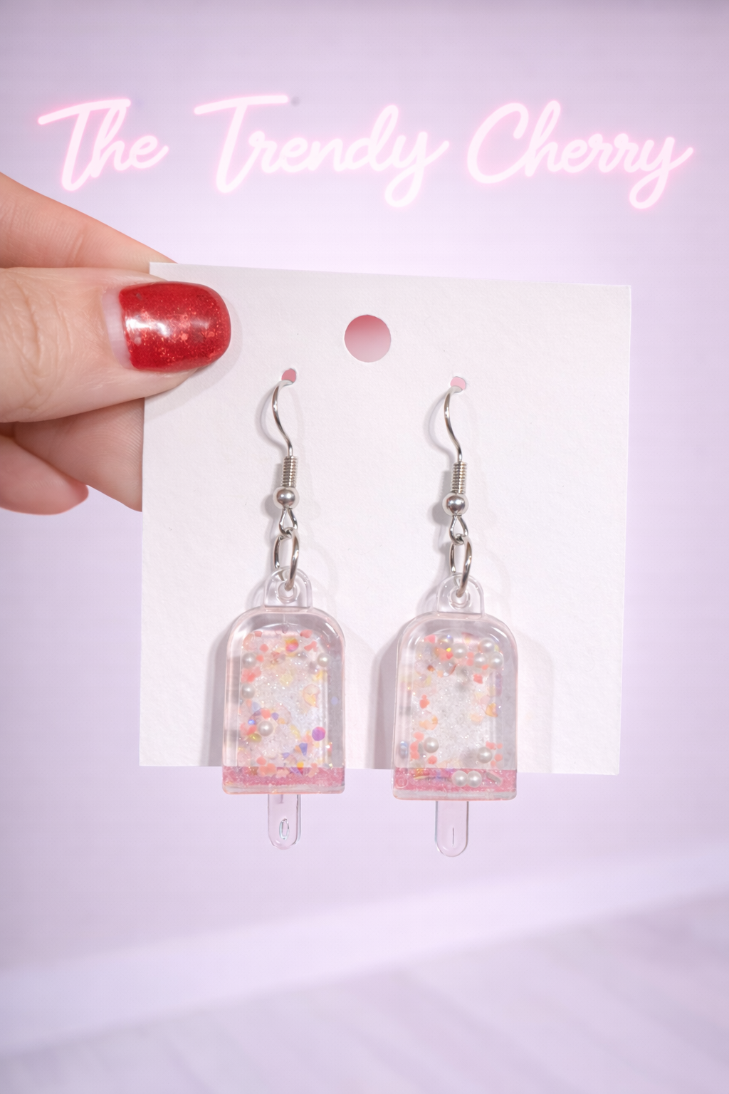 Pretty in Pink popsicle earrings