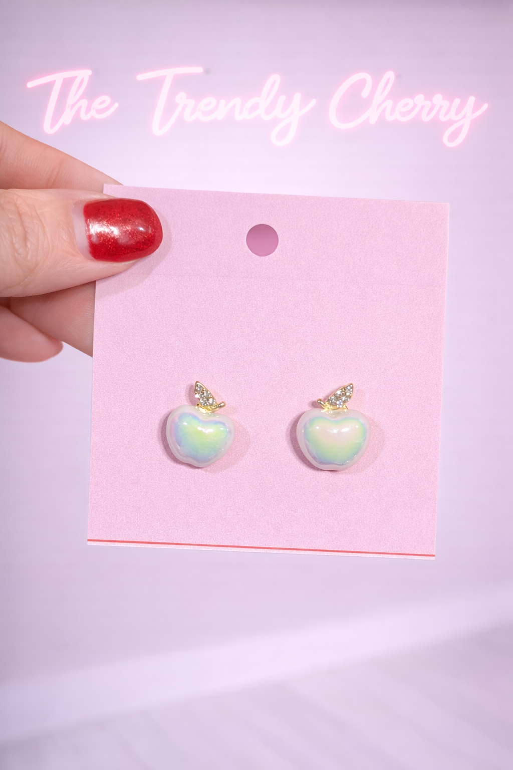 White pearl Apple earrings- perfect for any teacher