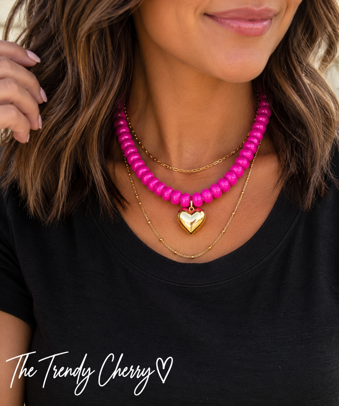 Trendy Beaded Heart Necklace