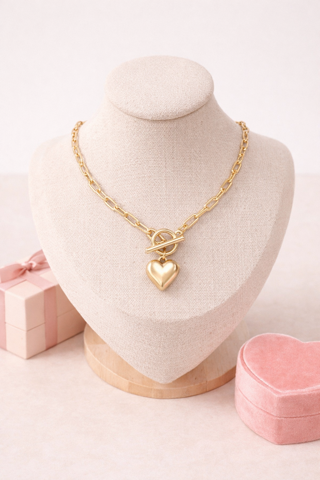 Lock heart gold necklace