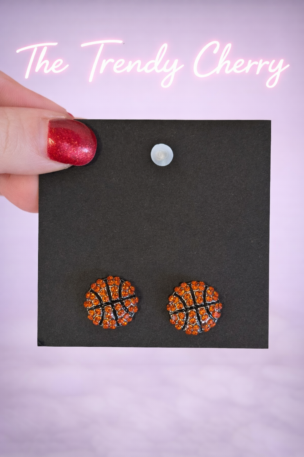 Basketball stud earrings