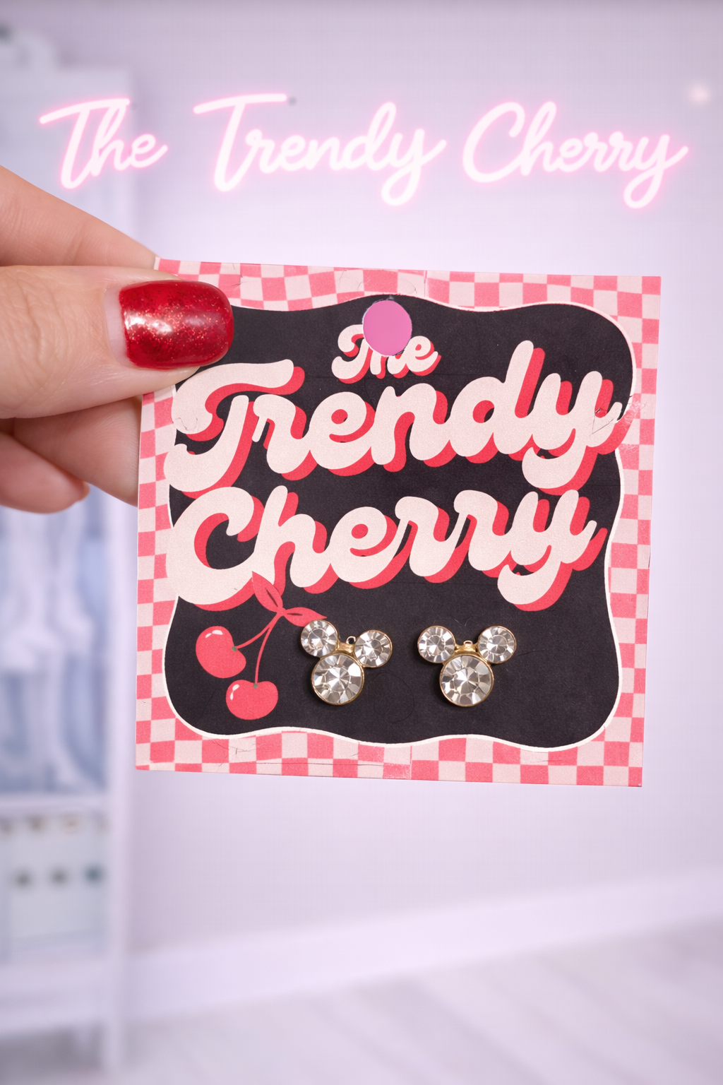 Silver Mickey earrings