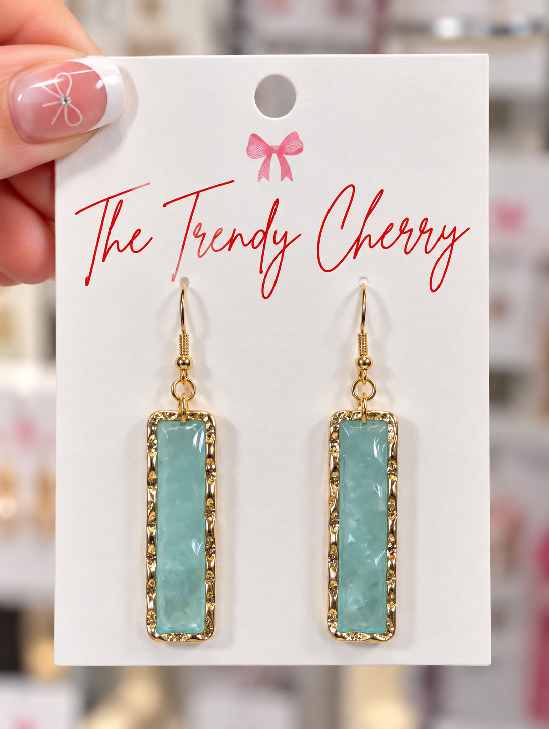 Green Stained Glass Earrings