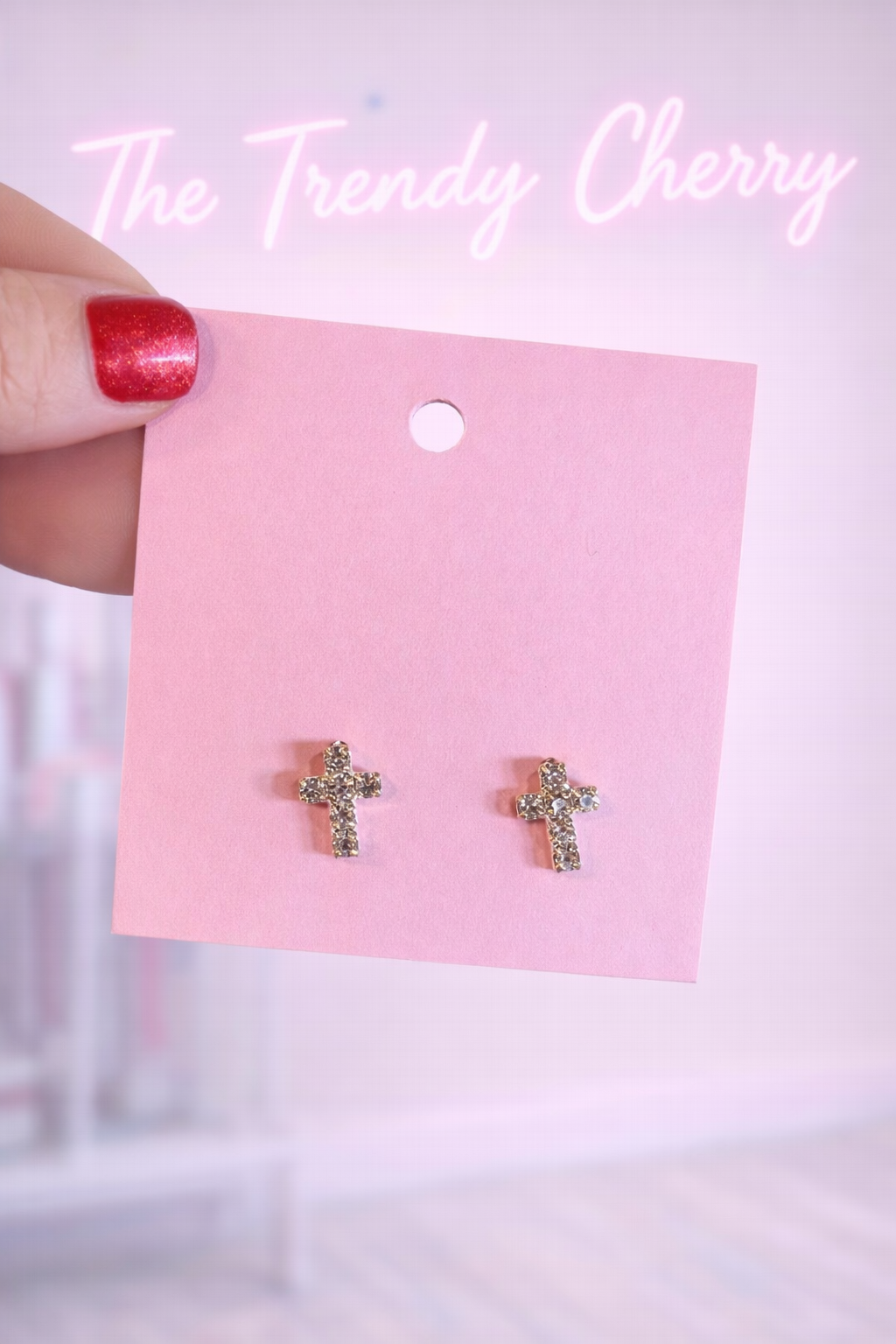 Beautiful cross stud earrings