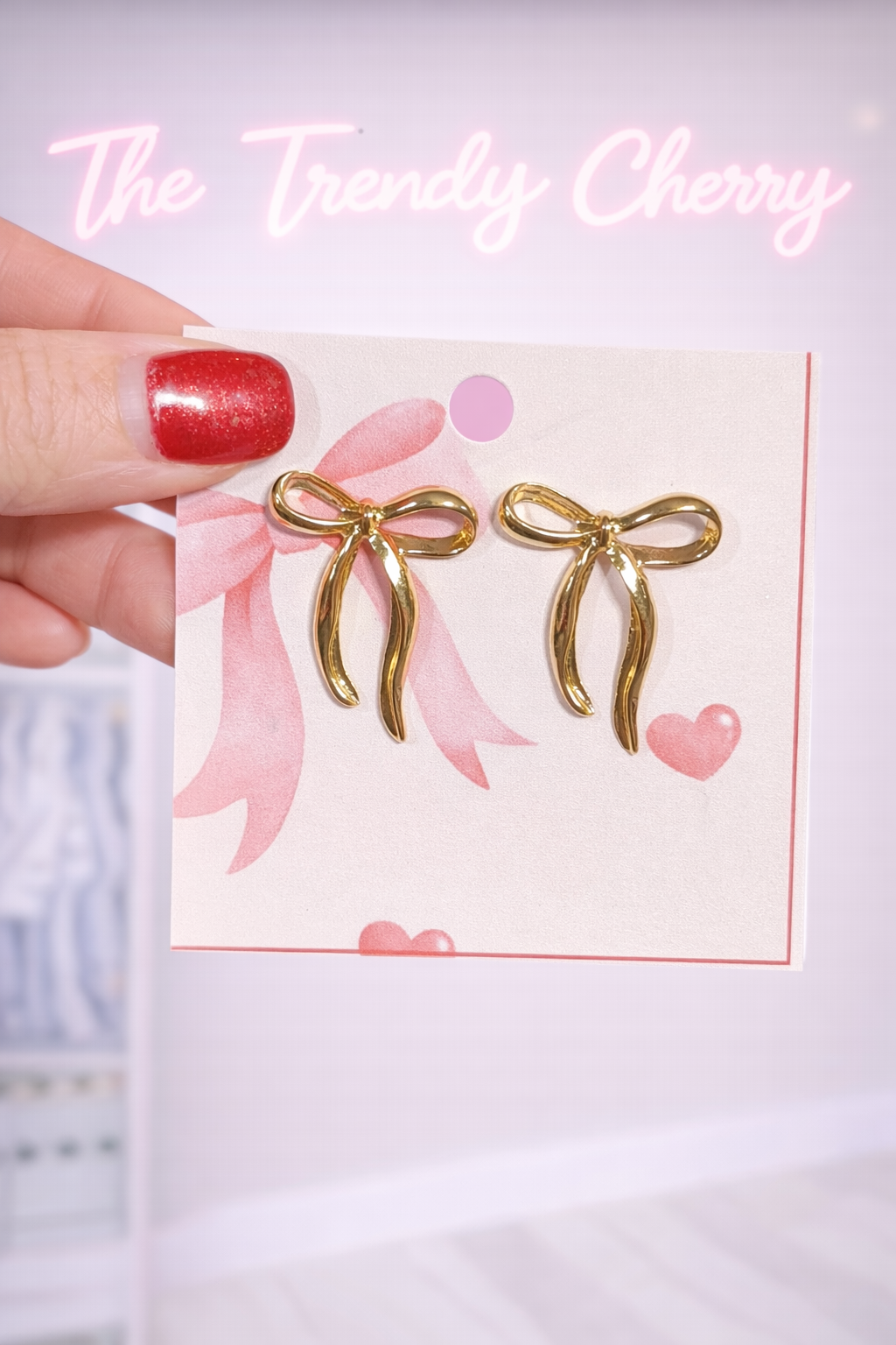 Folded gold bow earrings
