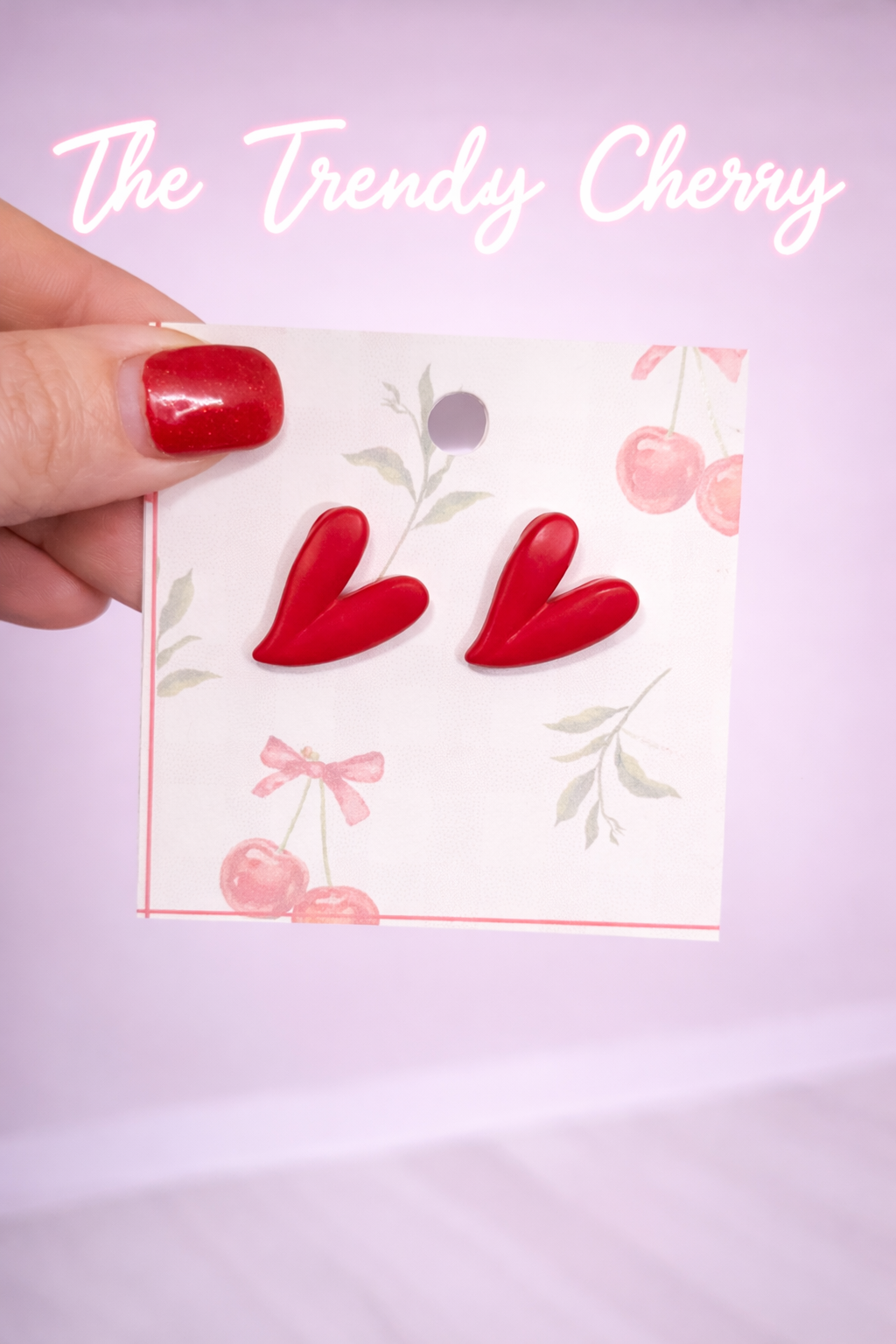 The perfect red heart stud earrings