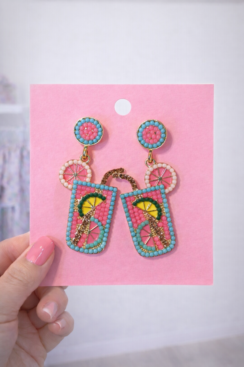Summer fun drink earrings