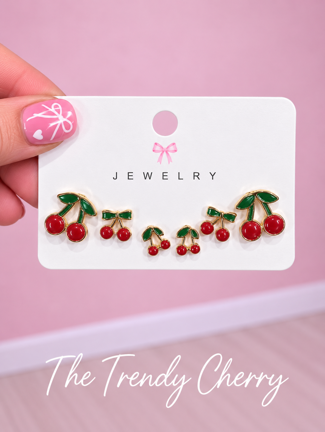 Cherry Earrings stud set