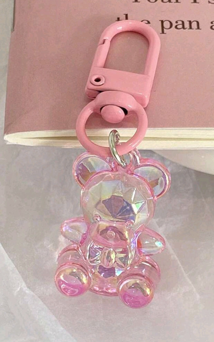Crystal Pink Bear keychain