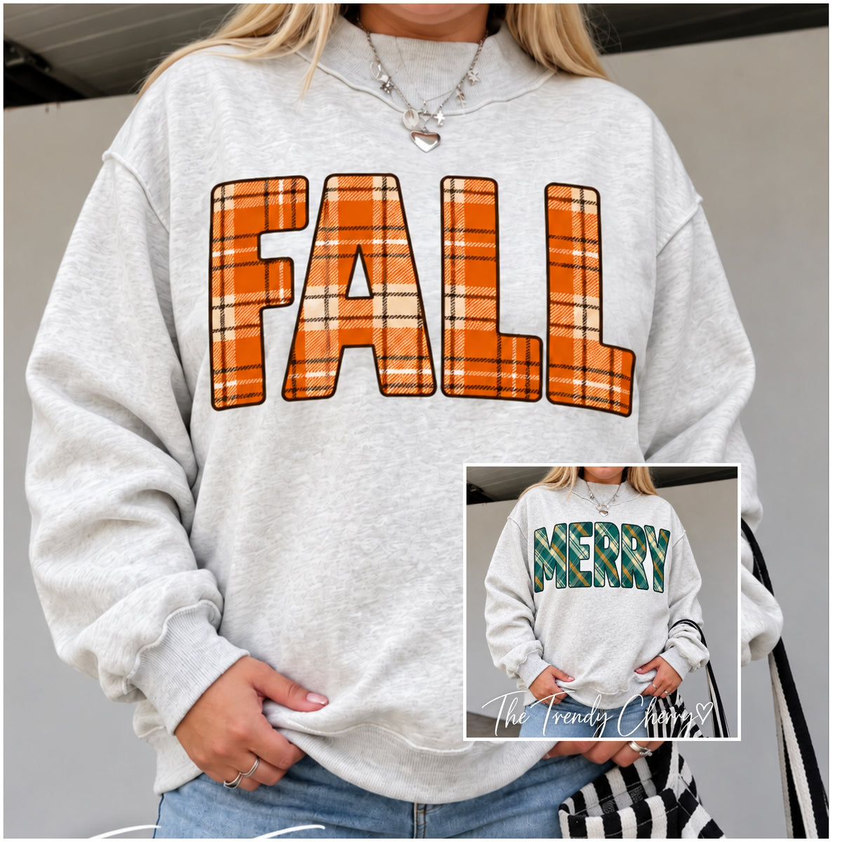 Plaid Fall & Winter Mock Neck Sweatshirt