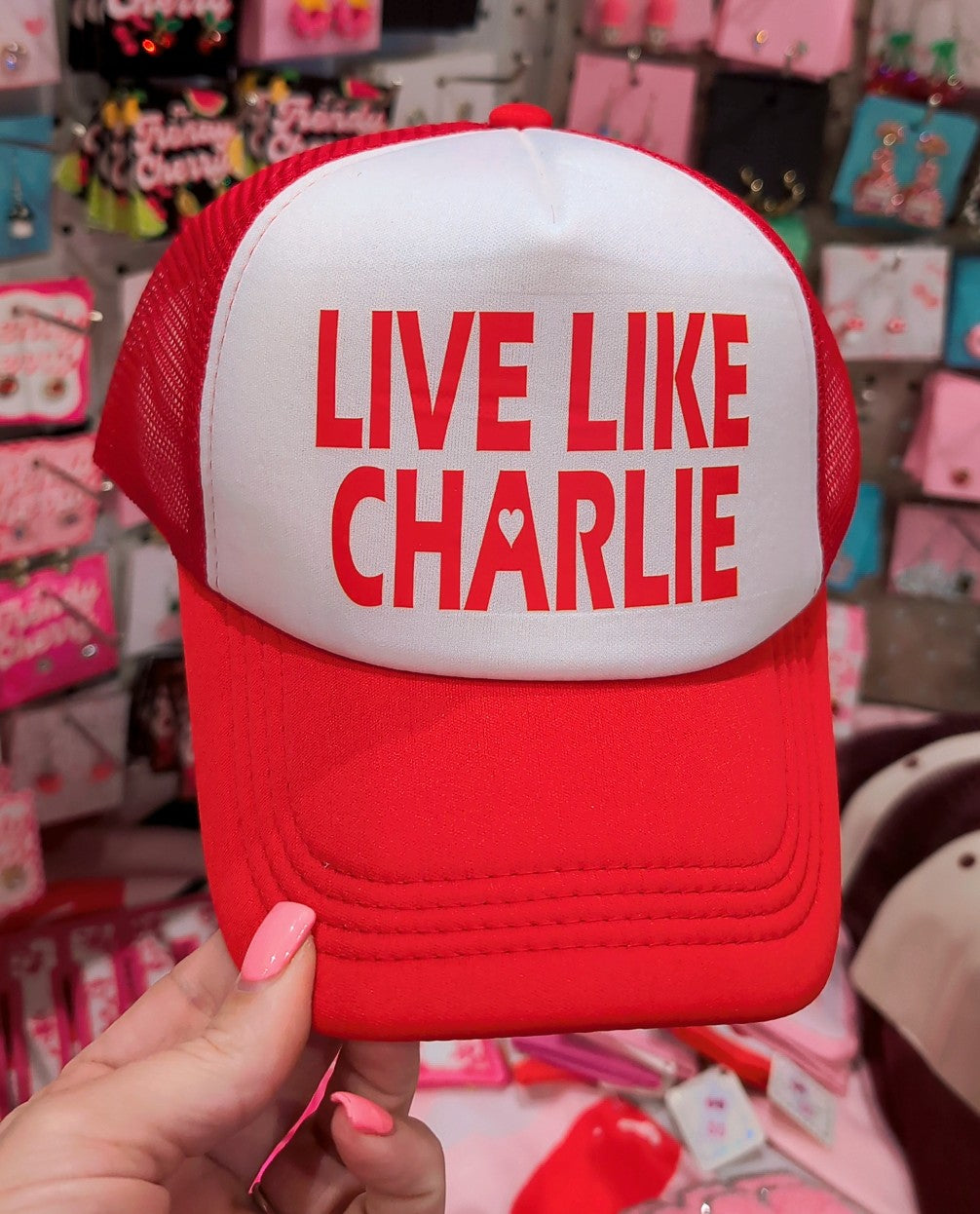 Live like Charlie Red trucker hat