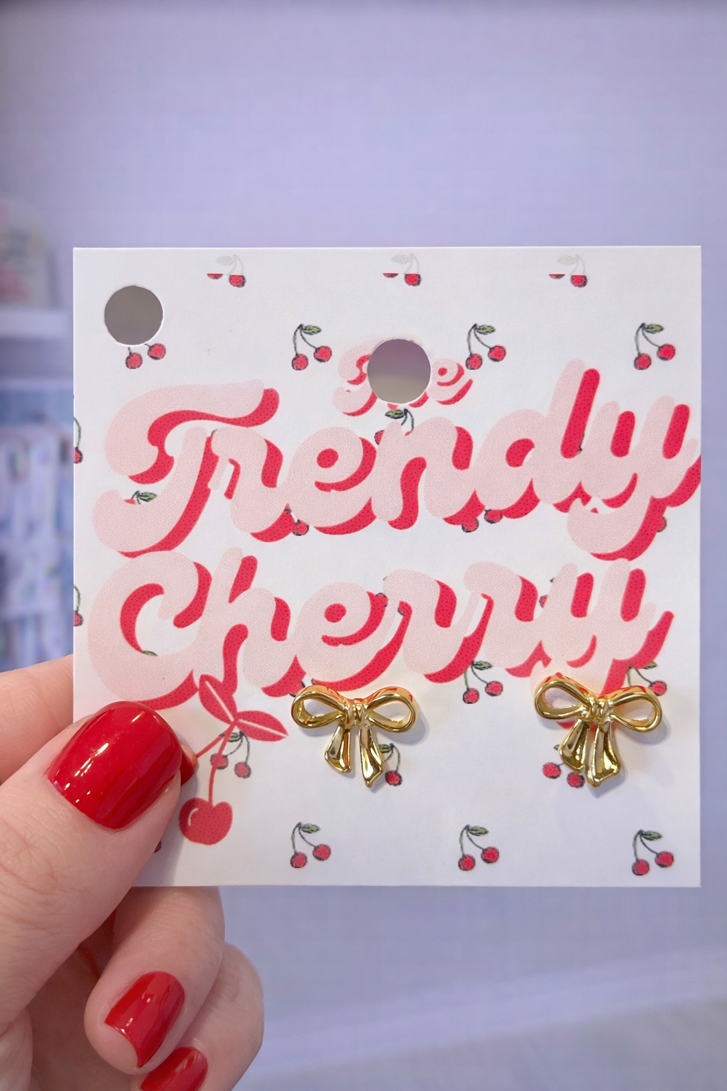 Classy gold bow stud earrings