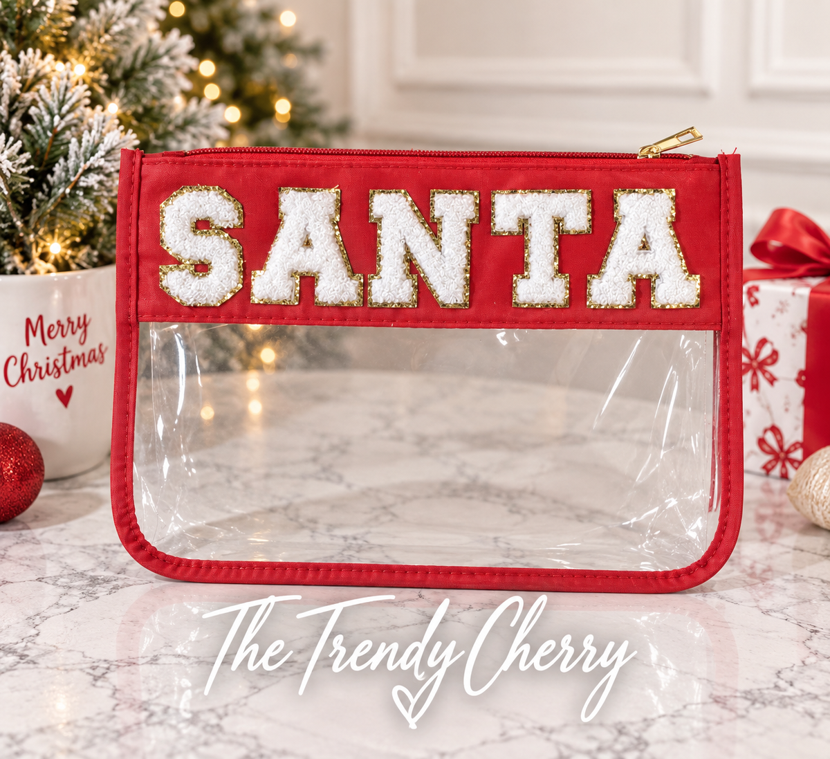 Santa Christmas transparent bag