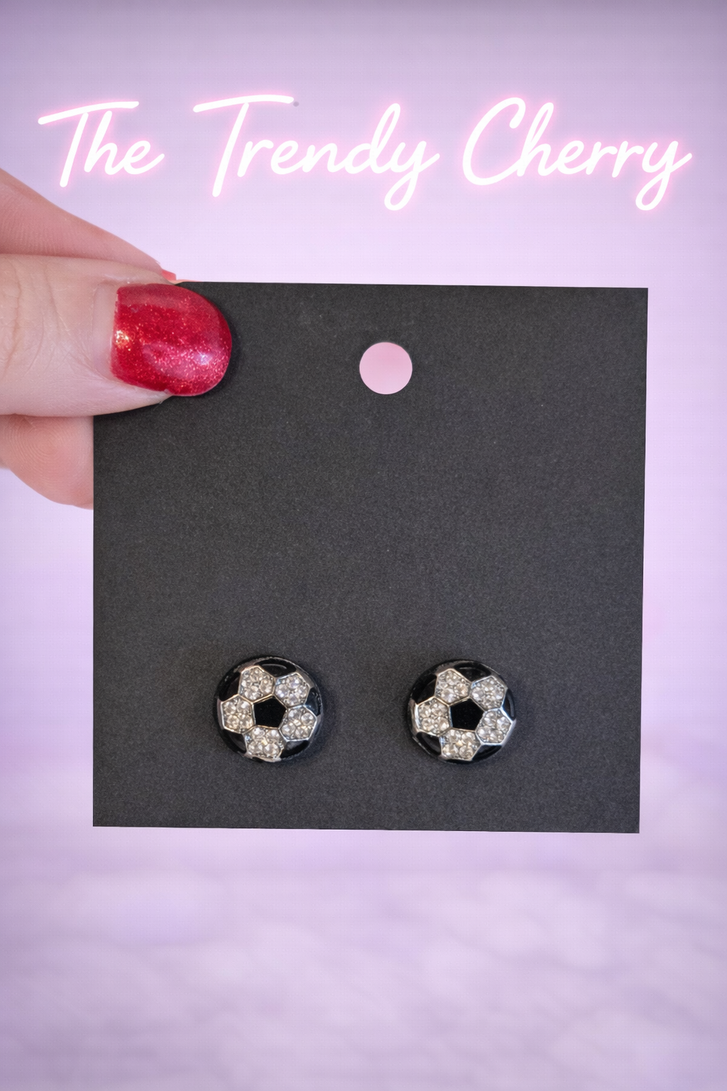 Soccer ball stud earrings