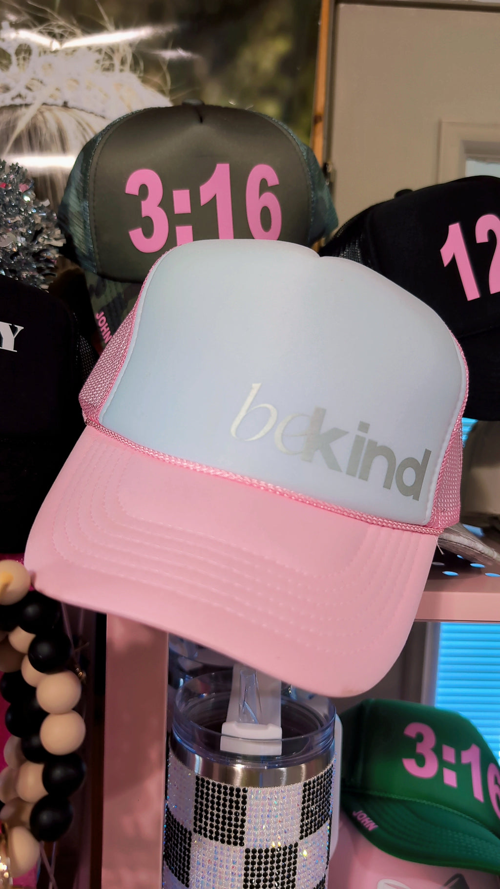 Be kind pink trucker hat