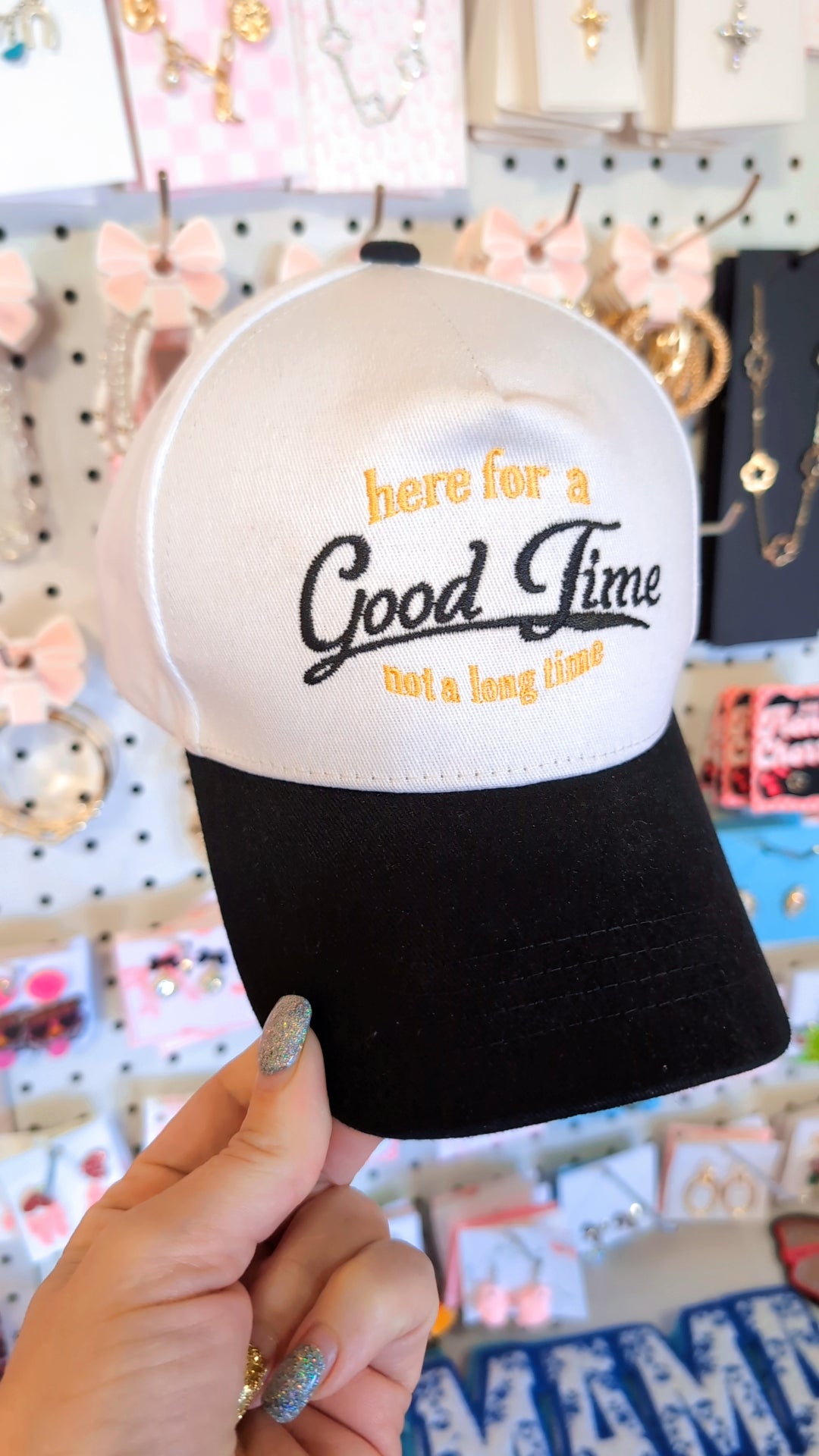 Here for a good time. Not a long time baseball cap