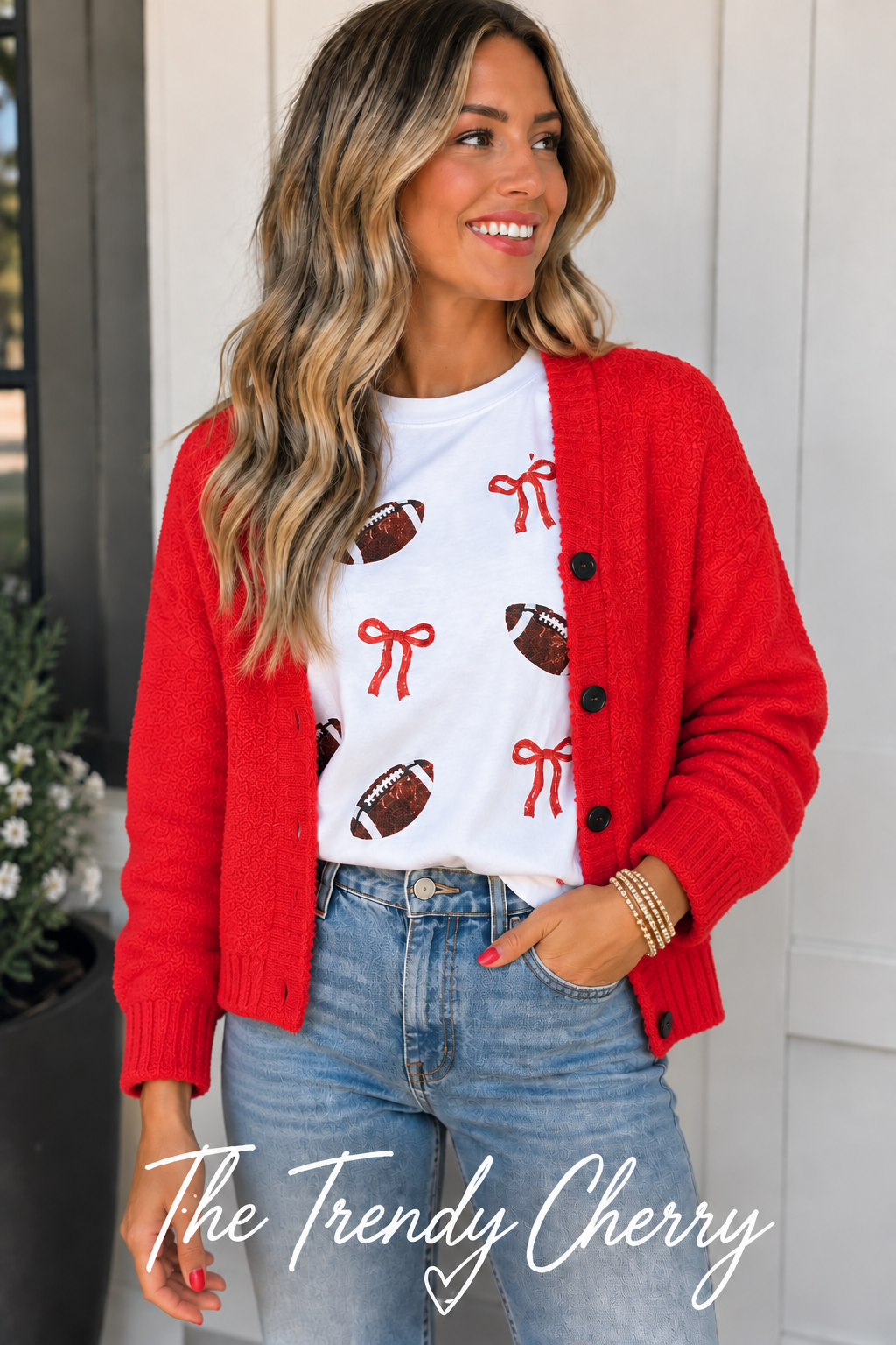 Buttery soft red Zenana sweater cardigan