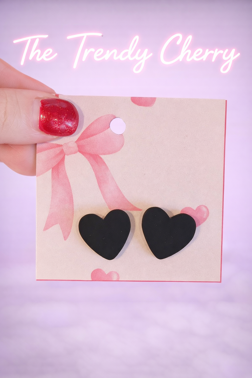 Black heart earrings