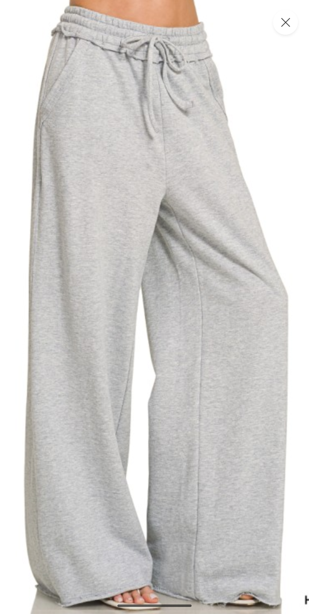 ZENANA French terry wide leg pant
