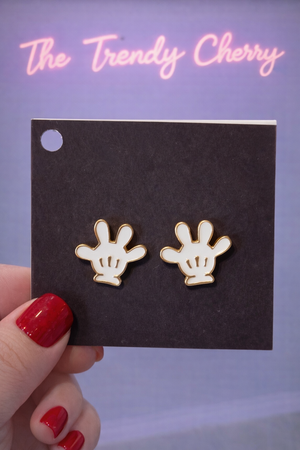 Mickey mouse hands earrings
