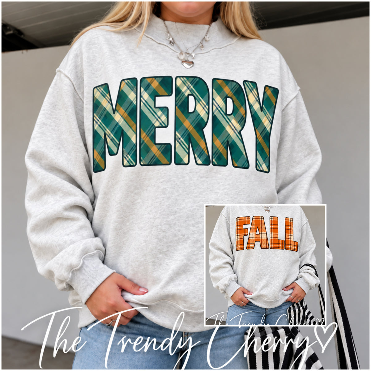 Plaid Fall & Winter Mock Neck Sweatshirt