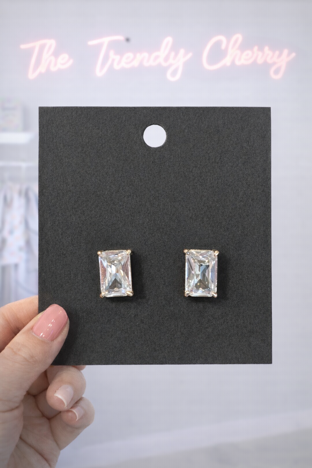 Square Crystal stud earrings